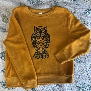 Mustard sweatshirt Owl Fall